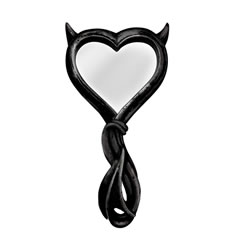 Black Devil's Heart Hand Mirror